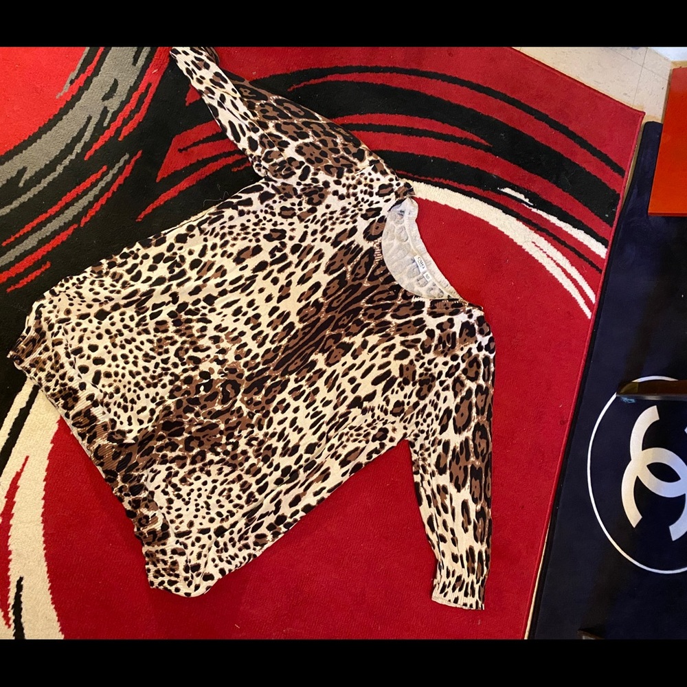 Leopard print sweater.